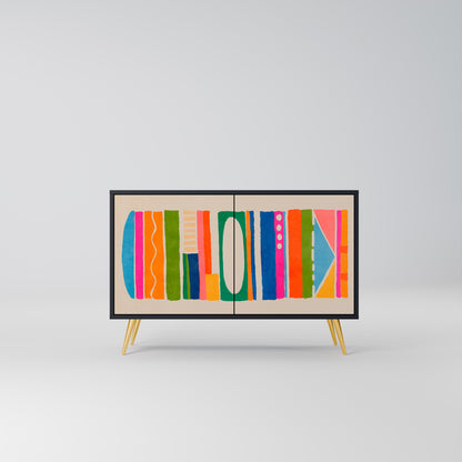 GEOMETRIC SHINE 2-dörrars skänk i svart finish