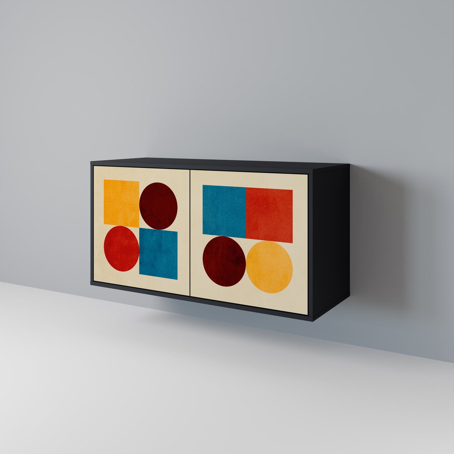 GEOMETRIC PUZZLE Skänk med två dörrar