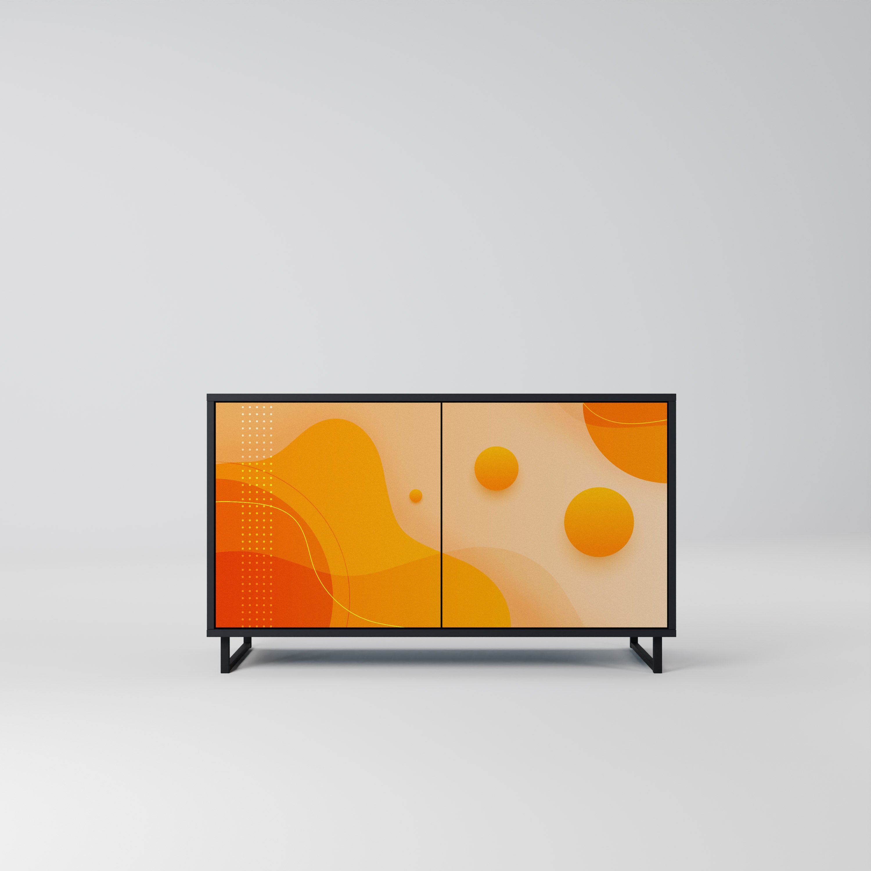ORANGE ORDNING 2-dörrars skänk i svart finish