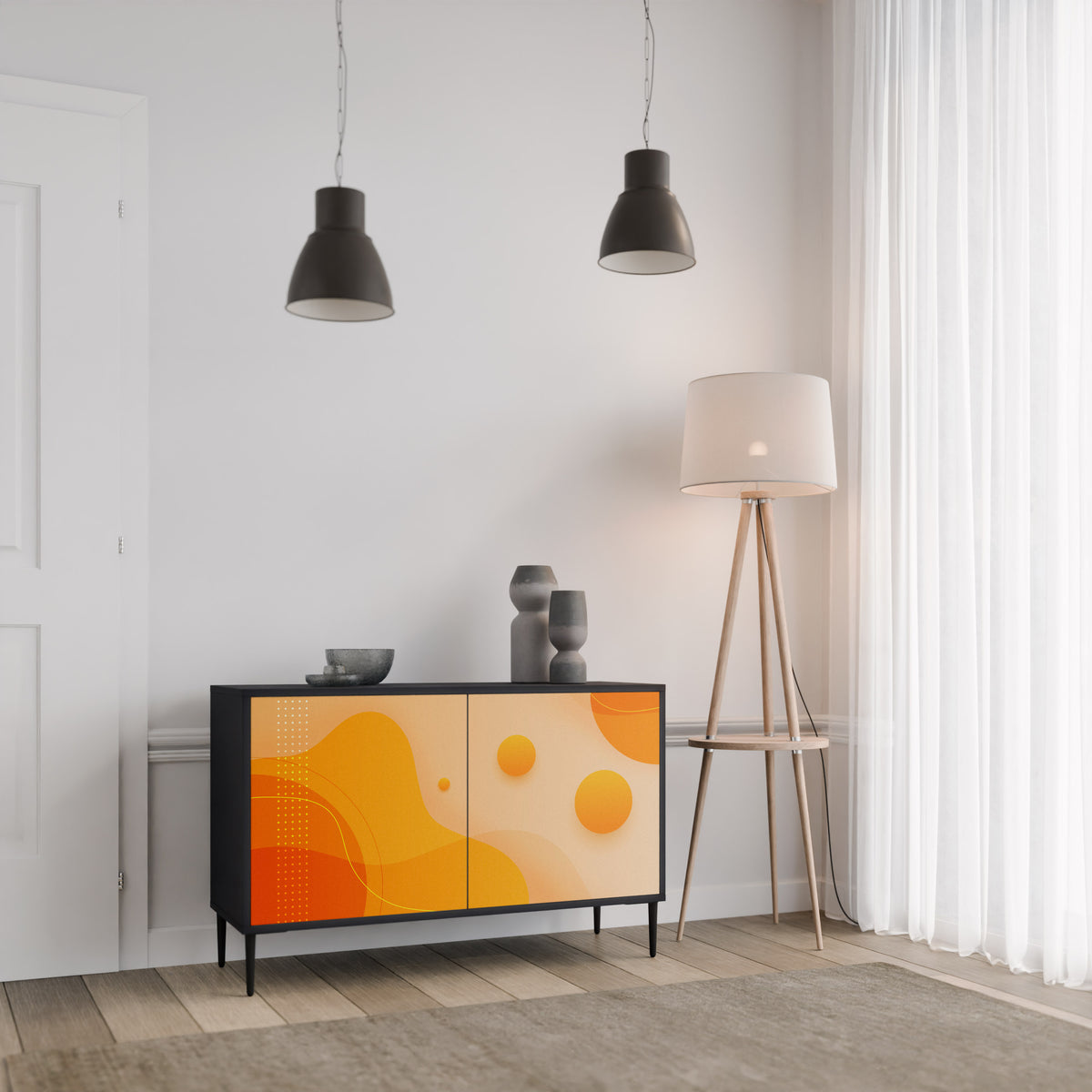 ORANGE ARRANGEMENT Skänk med två dörrar