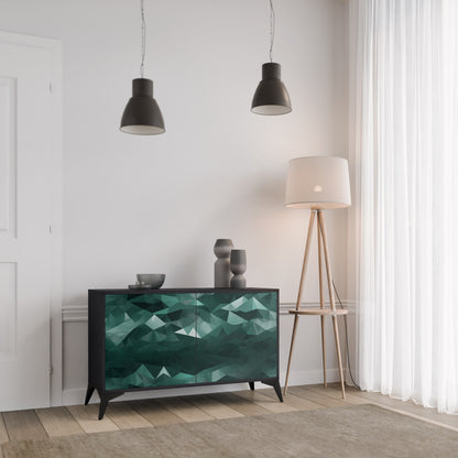 POLYGONAL FLYTANDE 2-dörrars skänk i svart finish