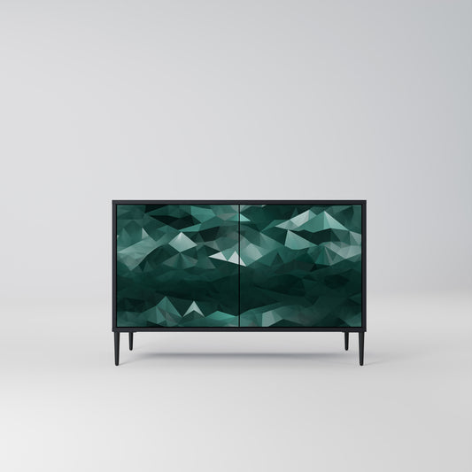 POLYGONAL FLYTANDE 2-dörrars skänk i svart finish