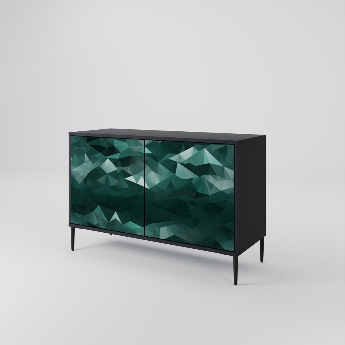POLYGONAL FLOATING Skänk med två dörrar