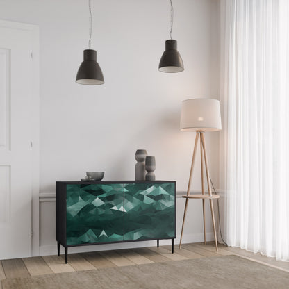 POLYGONAL FLYTANDE 2-dörrars skänk i svart finish