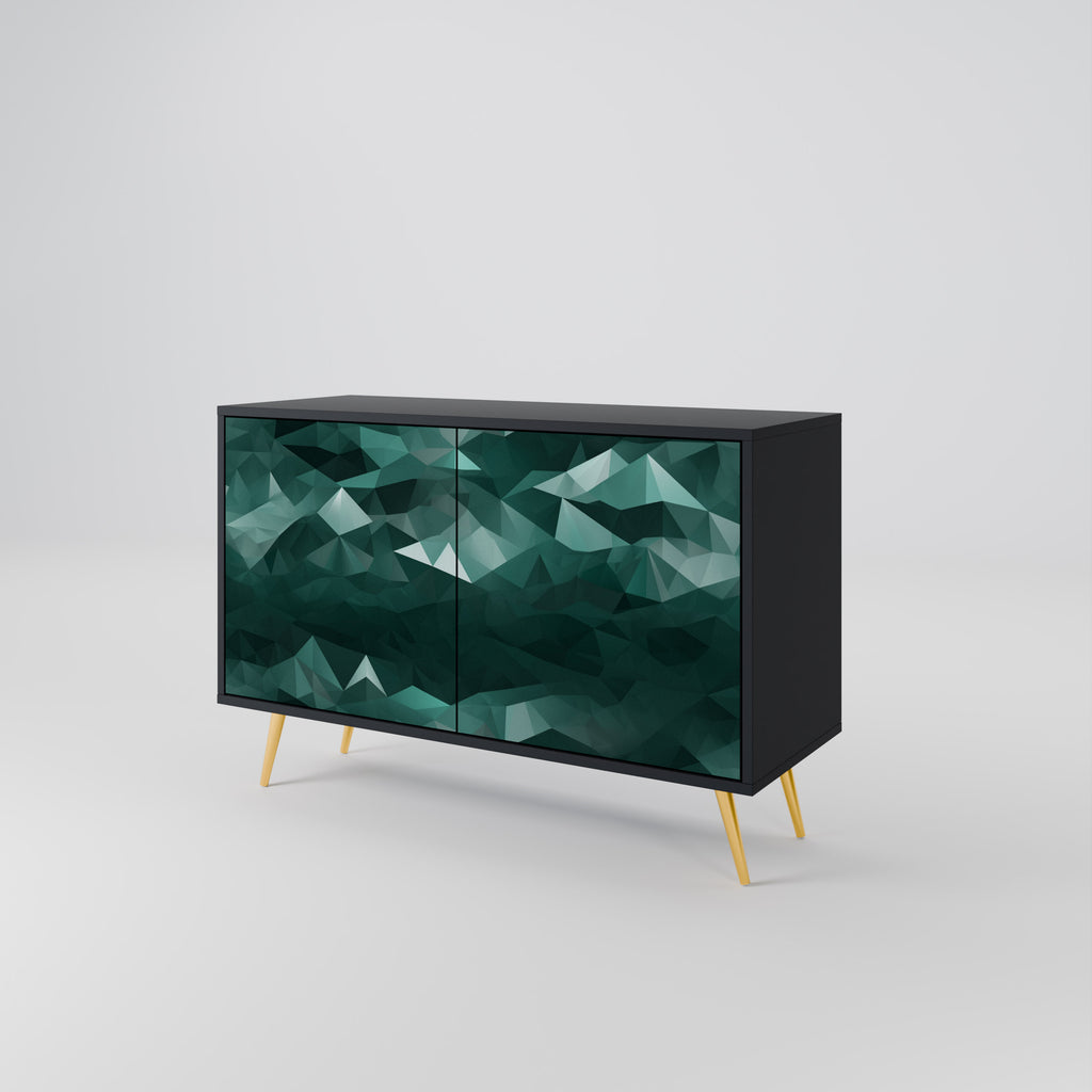 POLYGONAL FLYTANDE 2-dörrars skänk i svart finish