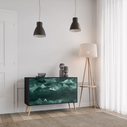 POLYGONAL FLYTANDE 2-dörrars skänk i svart finish