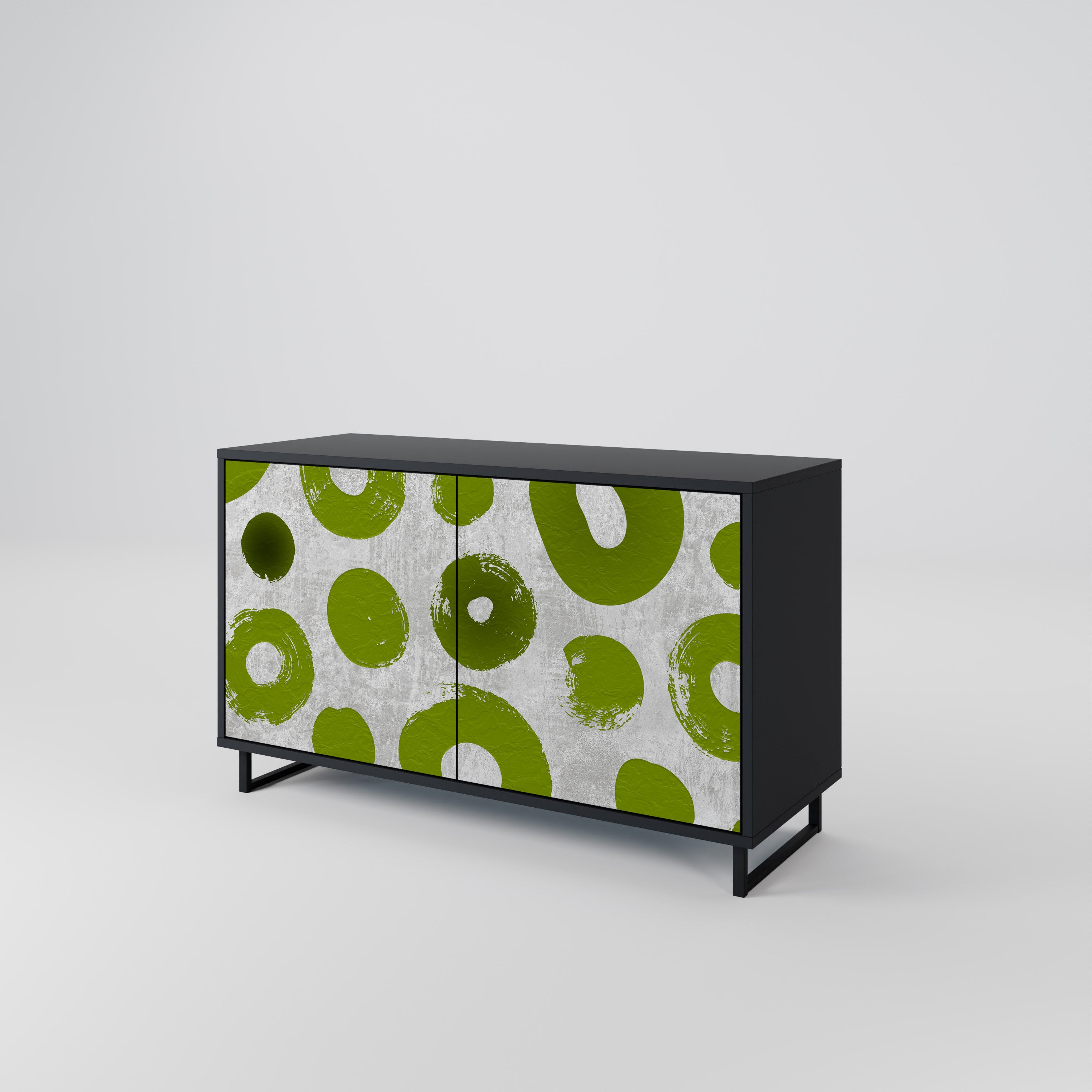 GREEN RHAPSODY 2-dörrars skänk i svart finish