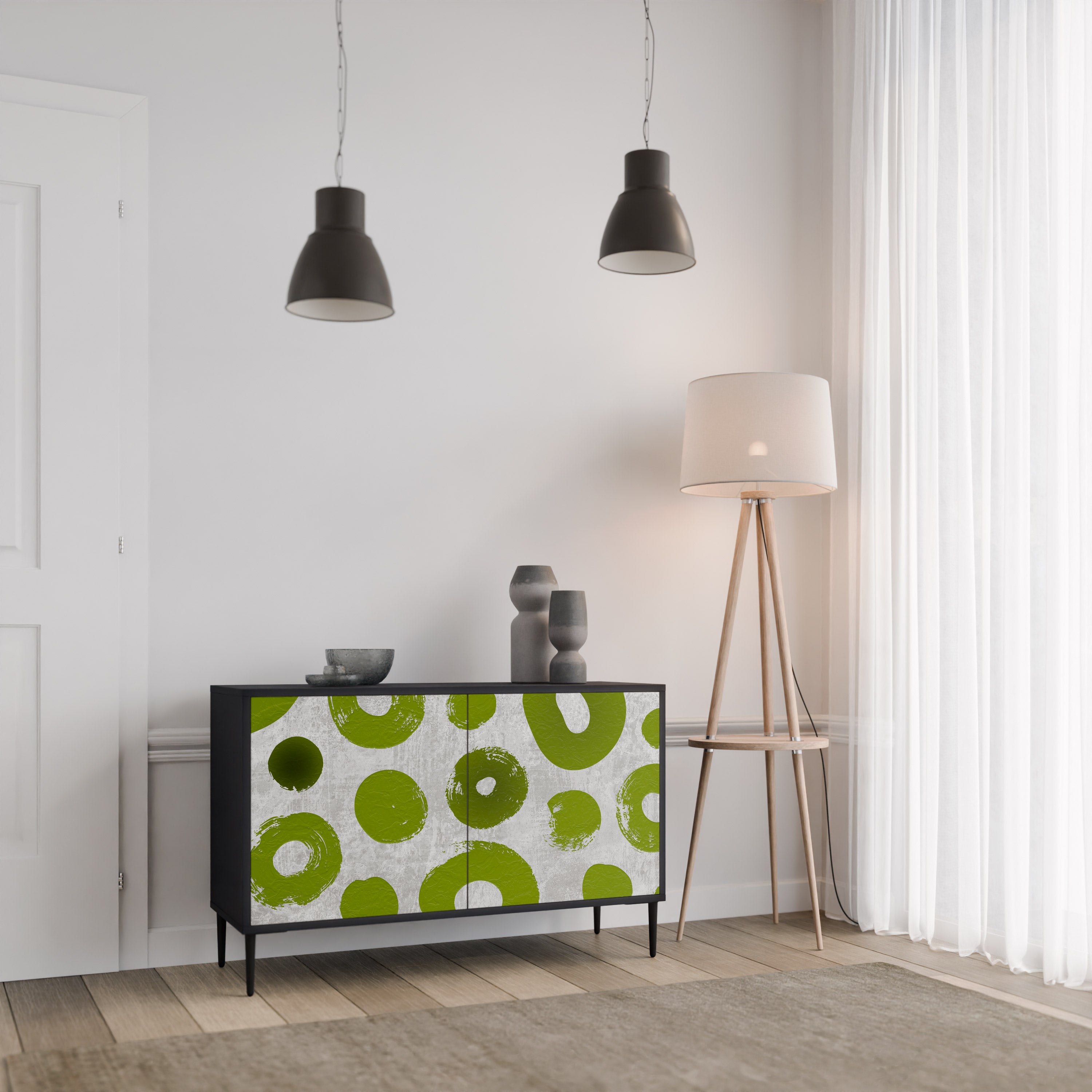 GREEN RHAPSODY 2-dörrars skänk i svart finish