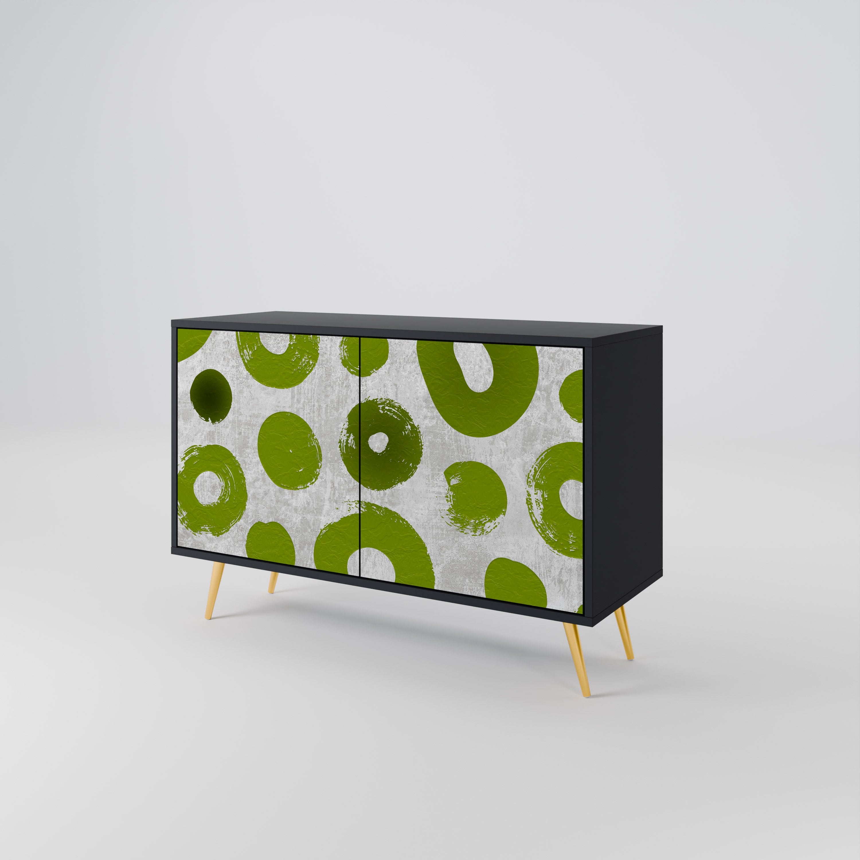 GREEN RHAPSODY 2-dörrars skänk i svart finish