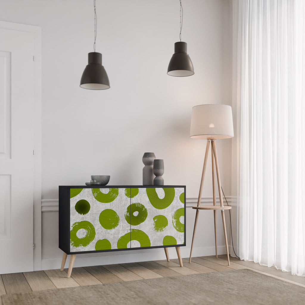 GREEN RHAPSODY 2-dörrars skänk i svart finish