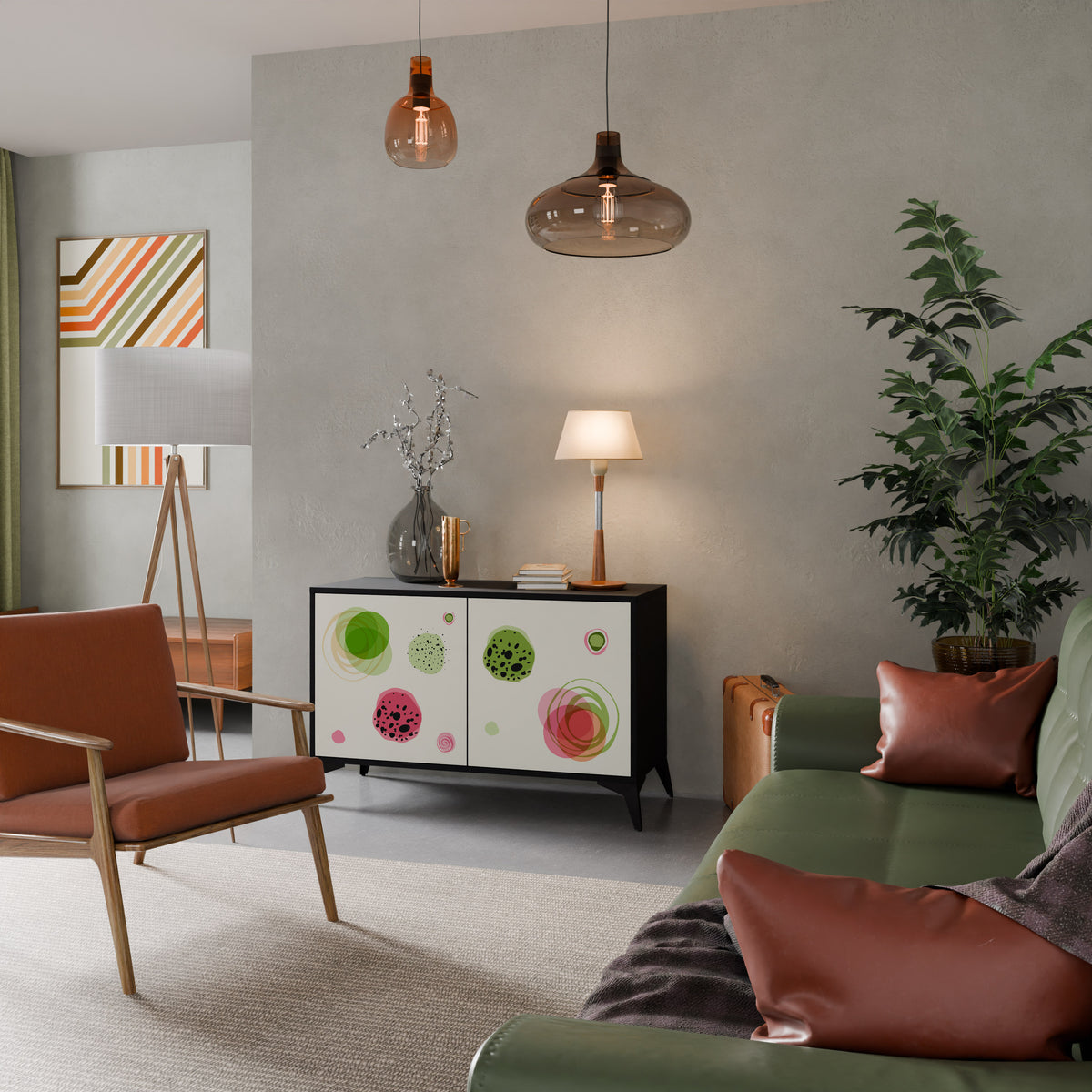 COLORFUL COSMOS Skänk med två dörrar