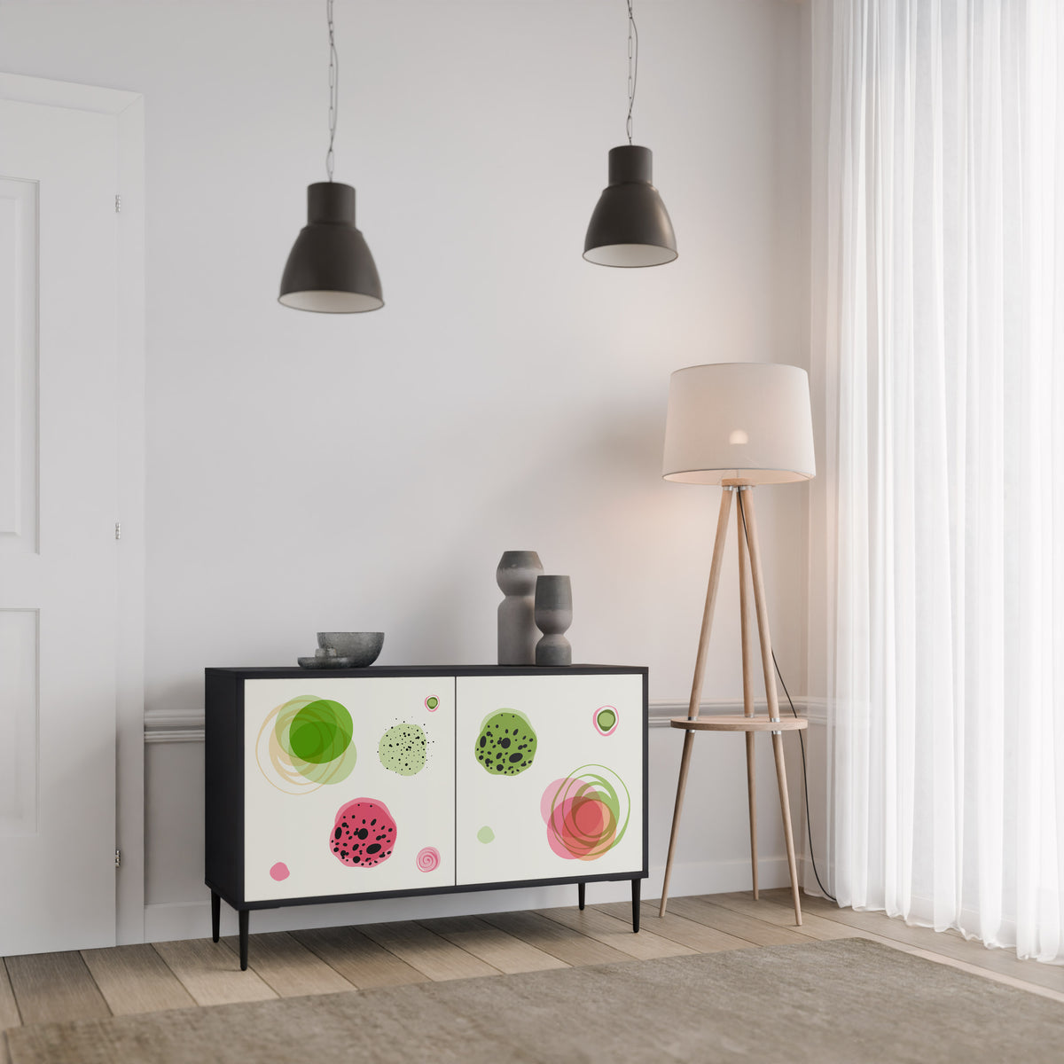 COLORFUL COSMOS Skänk med två dörrar