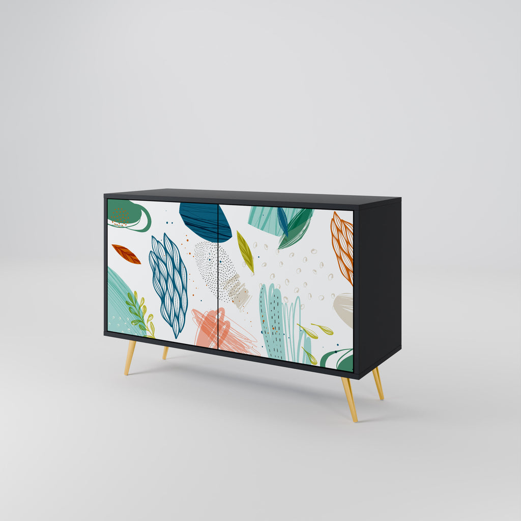 BOTANICAL HURRICANE 2-dörrars skänk i svart finish