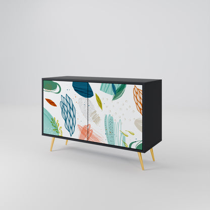 BOTANICAL HURRICANE 2-dörrars skänk i svart finish