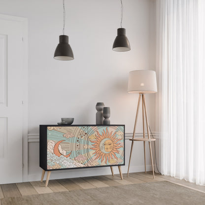 MYSTICAL STRUCTURE 2-Door Sideboard in Black Finish