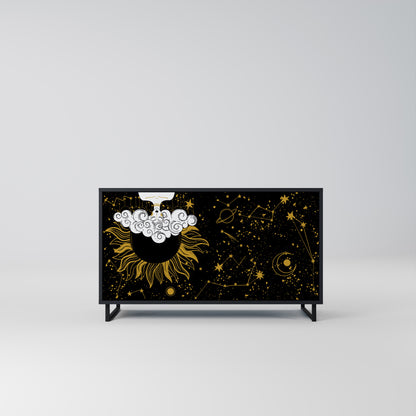 STELLAR CONSTELLATIONS 2-dörrars skänk i svart finish