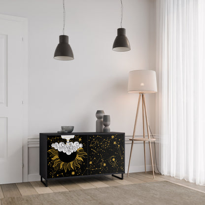 STELLAR CONSTELLATIONS 2-dörrars skänk i svart finish