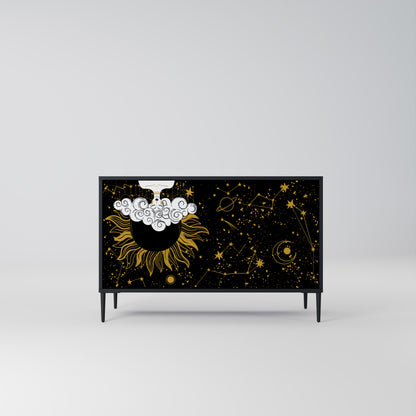 STELLAR CONSTELLATIONS 2-dörrars skänk i svart finish