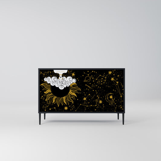 STELLAR CONSTELLATIONS 2-dörrars skänk i svart finish