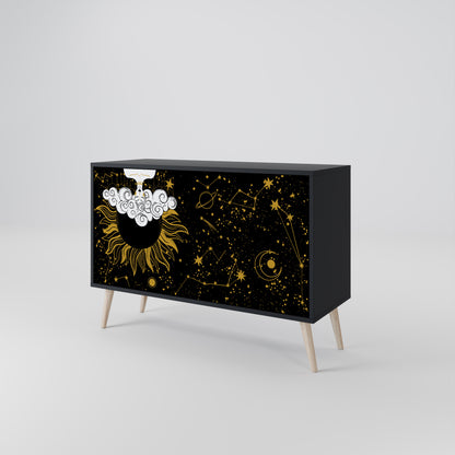 STELLAR CONSTELLATIONS 2-dörrars skänk i svart finish