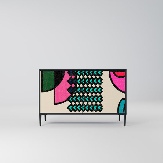 GEOMETRIC RHAPSODY 2-dörrars skänk i svart finish