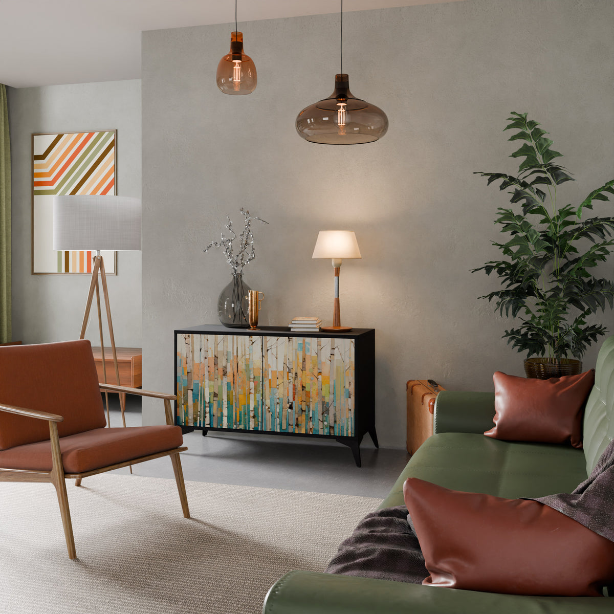 BIRCH KALEIDOSCOPE Skänk med två dörrar