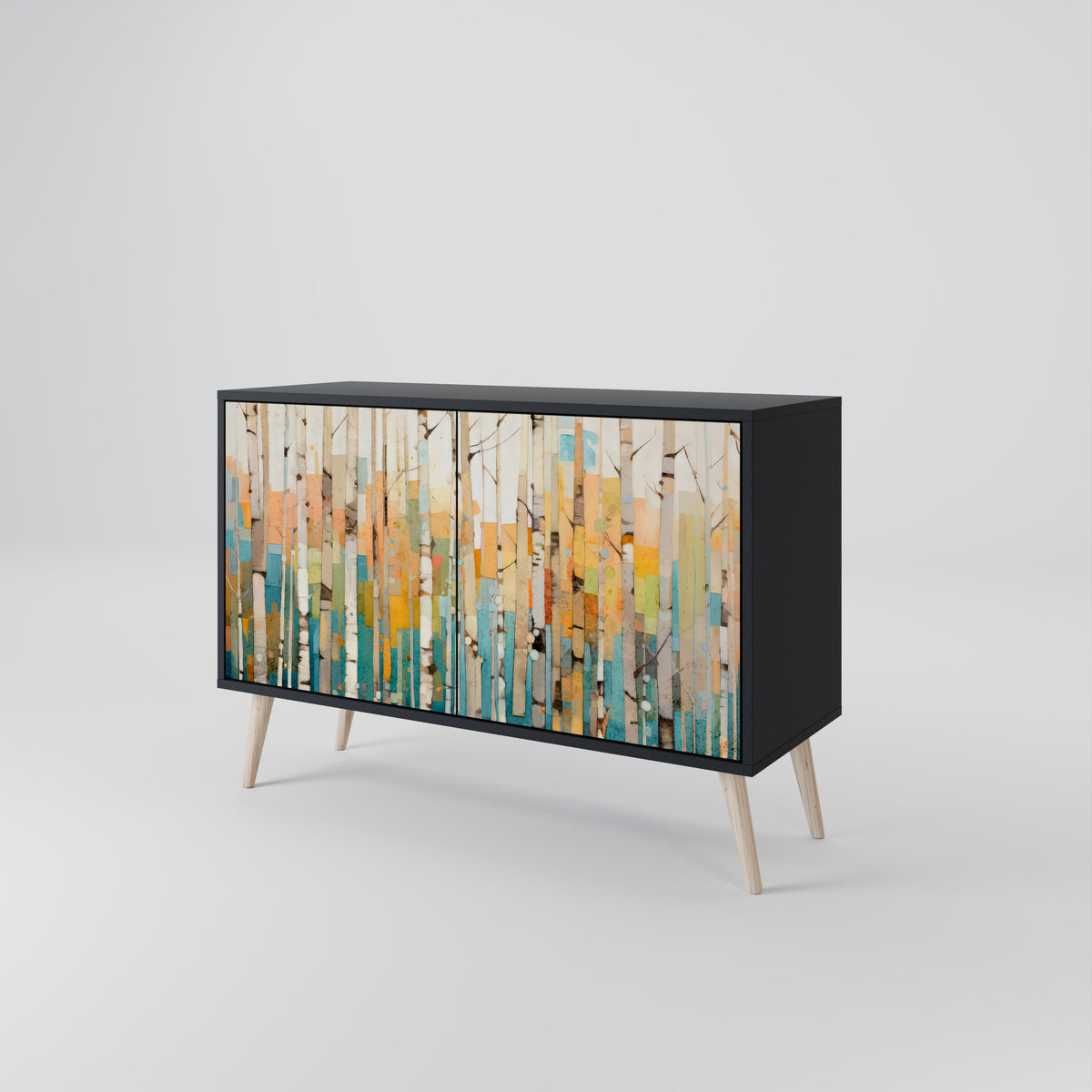 BIRCH KALEIDOSCOPE Skänk med två dörrar