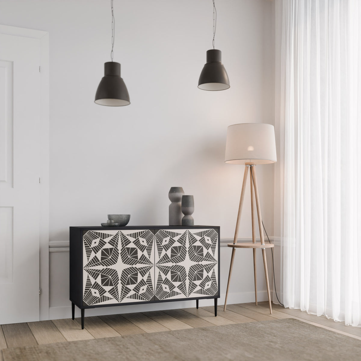 MONOCHROME NEXUS Skänk med två dörrar