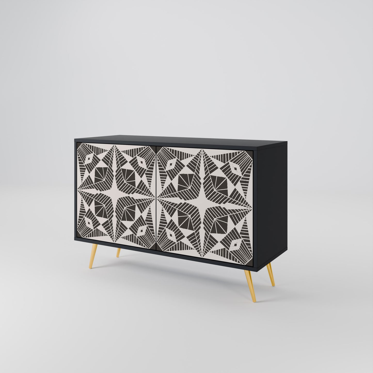 MONOCHROME NEXUS 2-Door Sideboard in Black Finish