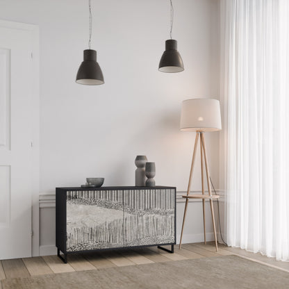GRAIN LINES 2-Door Sideboard in Black Finish