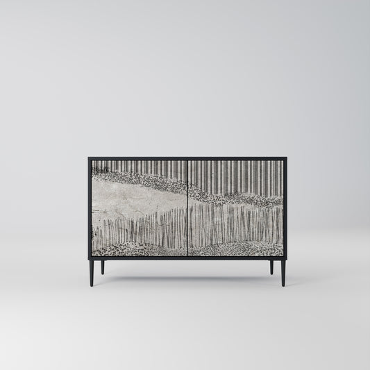 GRAIN LINES 2-dörrars skänk i svart finish