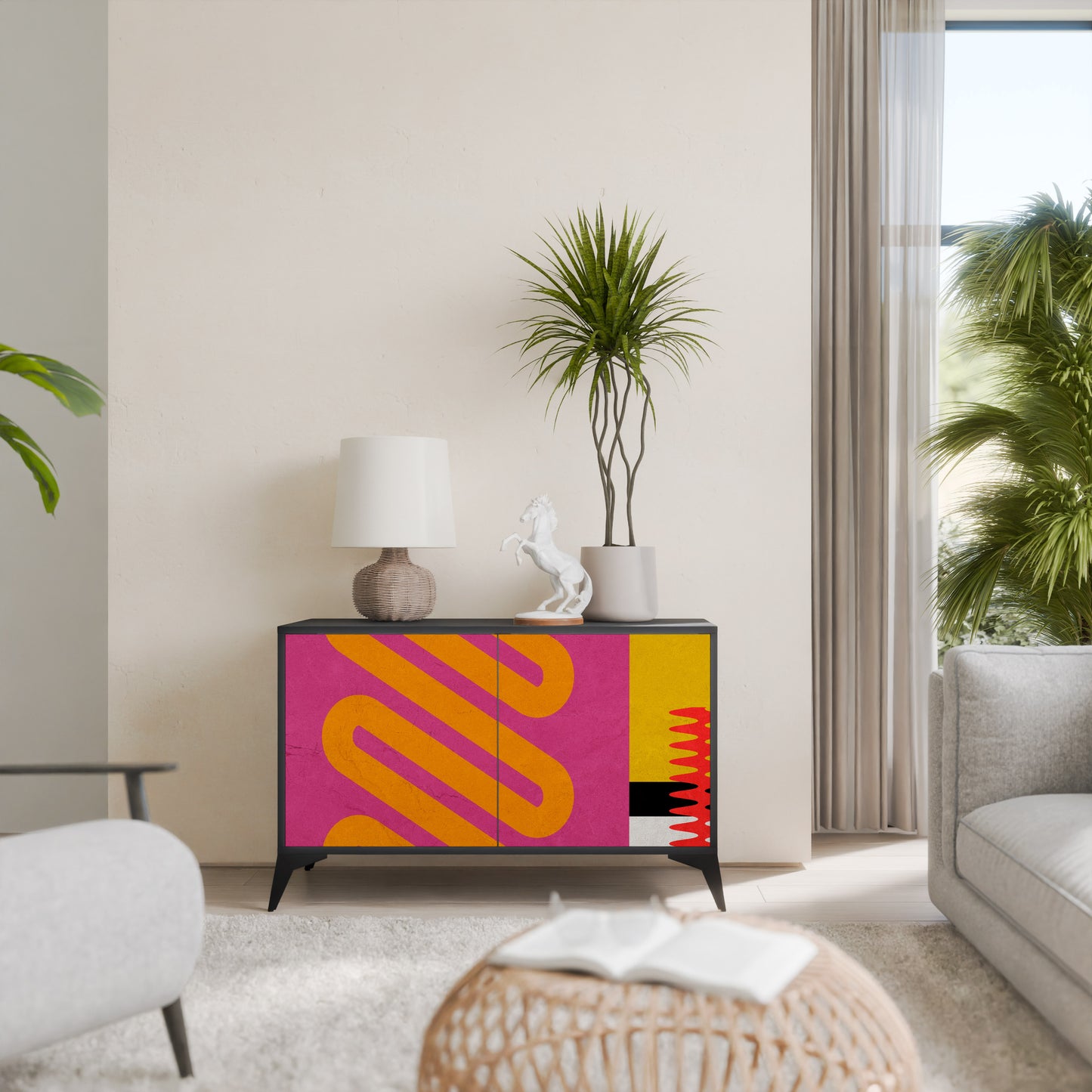 VIVID ART 2-dörrars skänk i svart finish