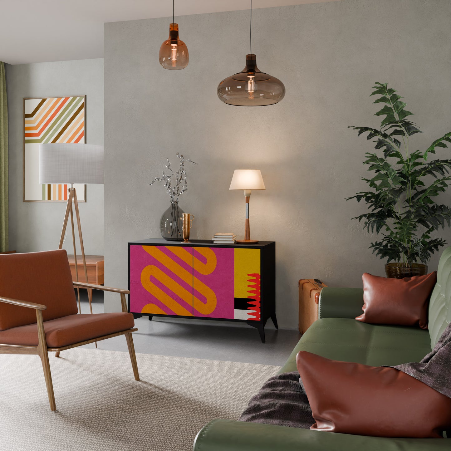VIVID ART 2-dörrars skänk i svart finish