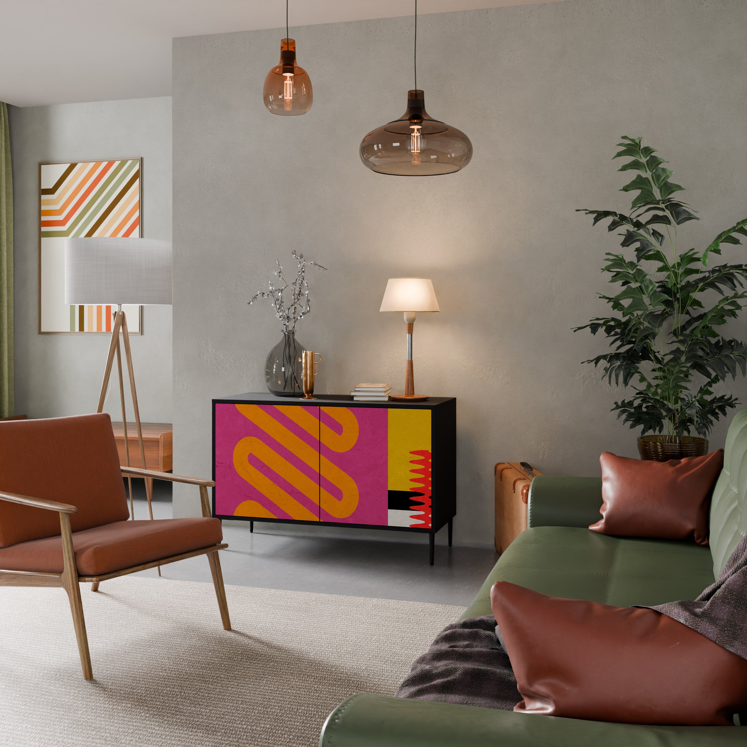 VIVID ART 2-dörrars skänk i svart finish