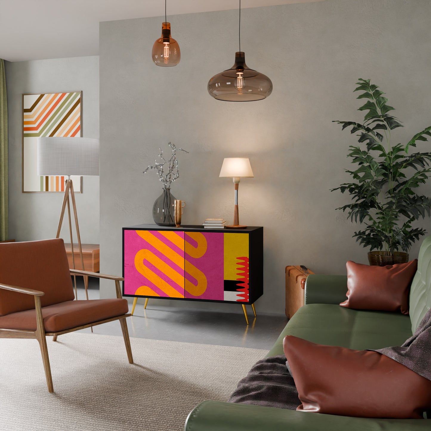 VIVID ART 2-dörrars skänk i svart finish