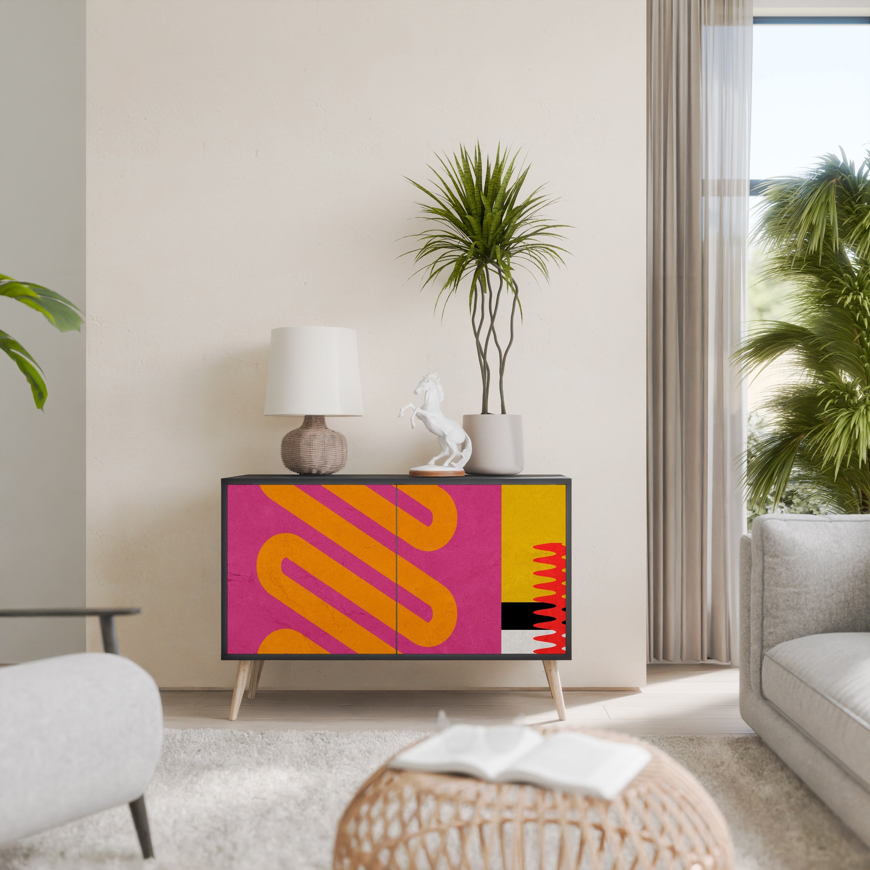 VIVID ART 2-dörrars skänk i svart finish