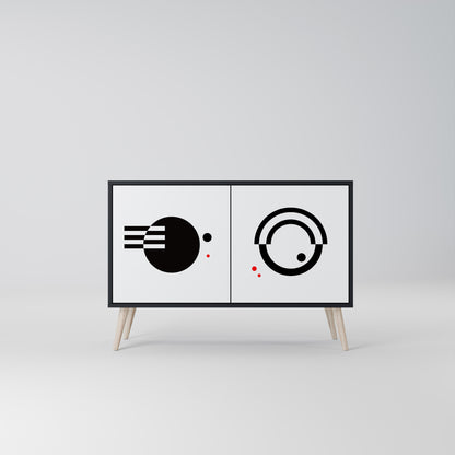 BLACK AND WHITE COMBINATION 2-Door Sideboard in Black Finish
