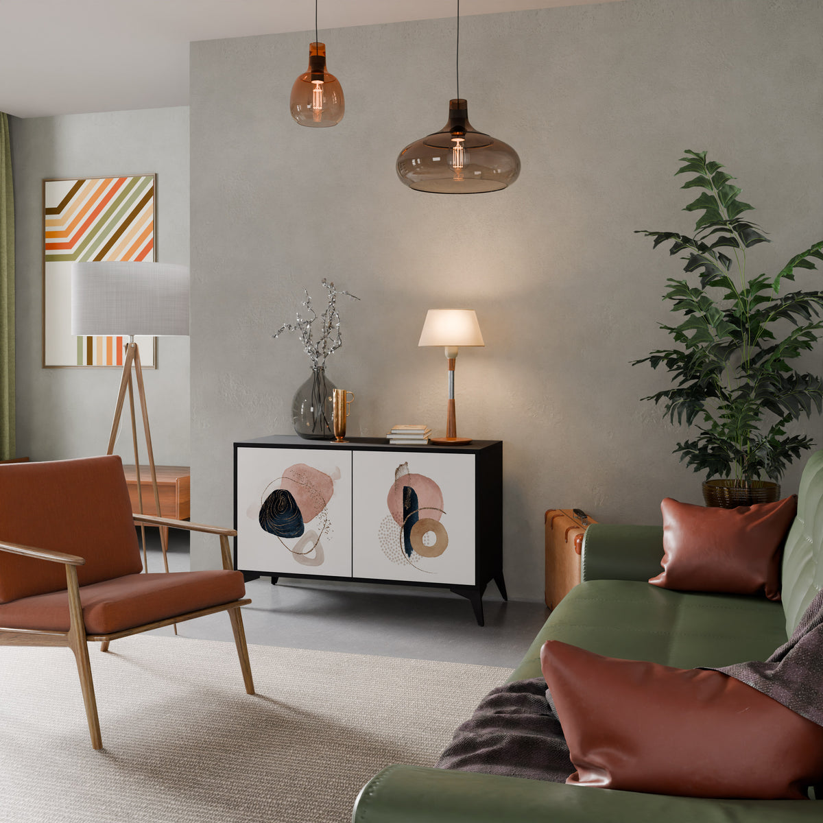 COLORFUL SHAPES Skänk med två dörrar