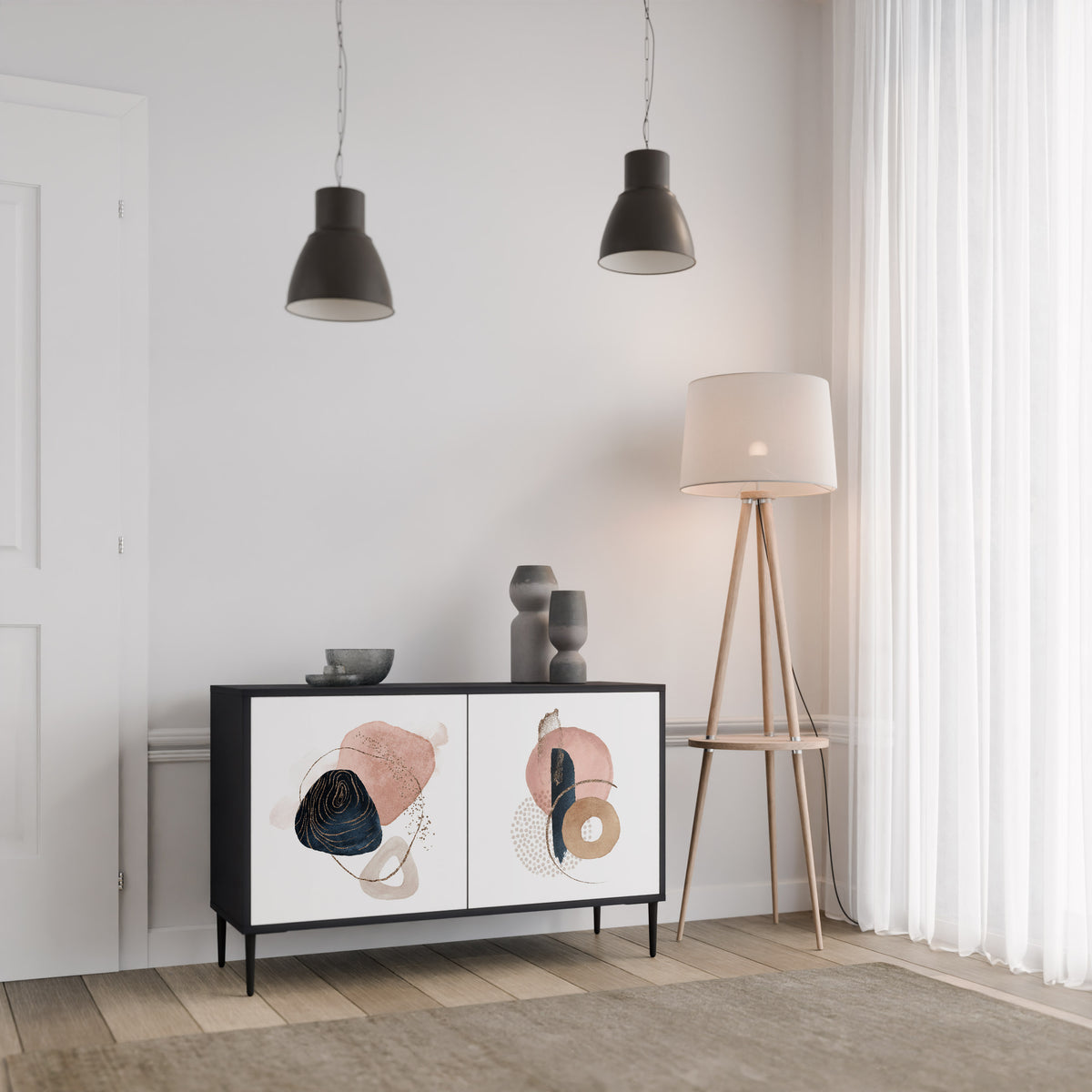 COLORFUL SHAPES Skänk med två dörrar