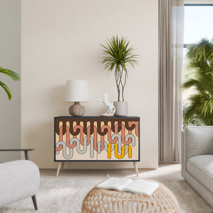 COLORFUL STRINGS 2-Door Sideboard in Black Finish
