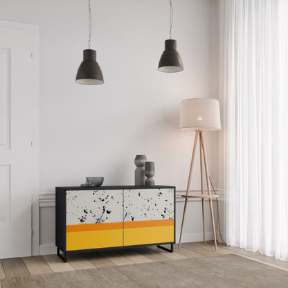 FÄRGAD AV ORANGE 2-dörrars skänk i svart finish