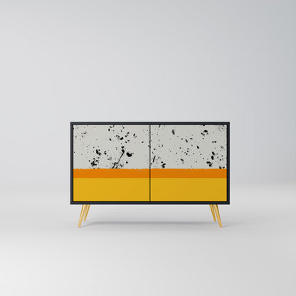 FÄRGAD AV ORANGE 2-dörrars skänk i svart finish
