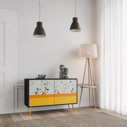 FÄRGAD AV ORANGE 2-dörrars skänk i svart finish