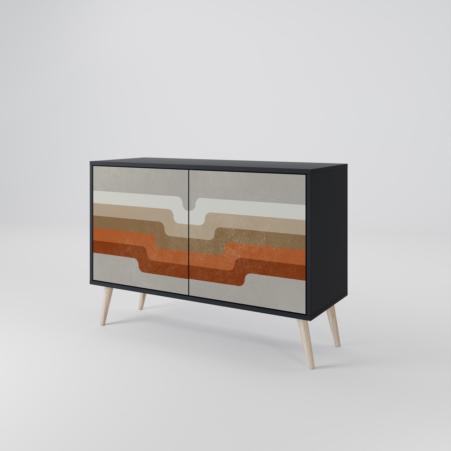 PECULIAR TRAIL 2-Door Sideboard in Black Finish
