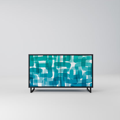 TURKOS RECTANGLES 2-dörrars skänk i svart finish