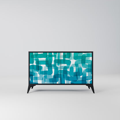 TURKOS RECTANGLES 2-dörrars skänk i svart finish