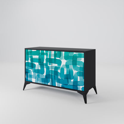 TURKOS RECTANGLES 2-dörrars skänk i svart finish