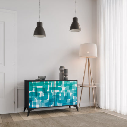 TURKOS RECTANGLES 2-dörrars skänk i svart finish