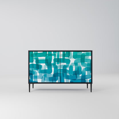 TURKOS RECTANGLES 2-dörrars skänk i svart finish
