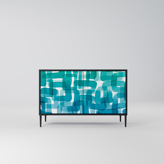 TURKOS RECTANGLES 2-dörrars skänk i svart finish